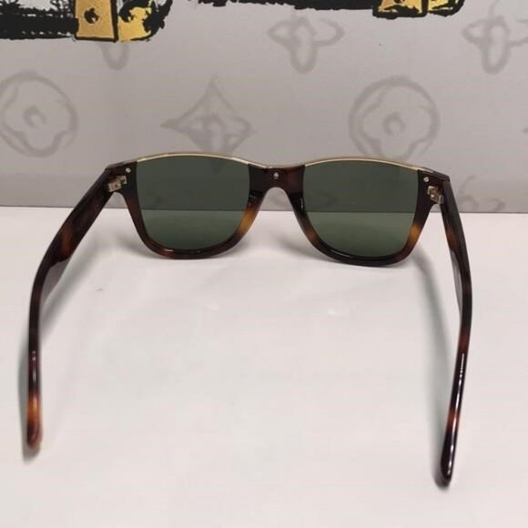 Saint Laurent Tortoise Shell Sunglasses with Green Lenses SL 51 CUT 002 - Picture 12 of 14